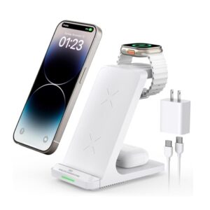 AUKUSE 3 in 1 Fast Wireless Charging Station for Multiple Devices Apple Watch Ultra, iPhone, Airpods