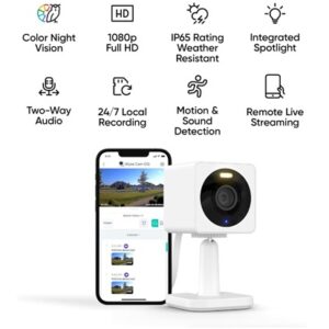 Wyze Cam OG Indoor/Outdoor 1080p Wi-Fi Smart Home Security Camera with Color Night Vision, Built-in Spotlight, Motion Detection, 2-Way Audio
