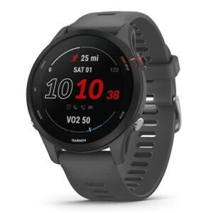 Garmin Forerunner 255, GPS Running Smartwatch, Advanced Insights, Long-Lasting Battery, Slate Gray