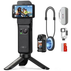 SJCAM C400 Vlogging Creators Combo (64GB),4K Pocket Camera,7H Power use,6-Axis Stabilizer,Vlogs influencers Cameras,2.29'' Touch Screen,30M Waterproof Body Cam