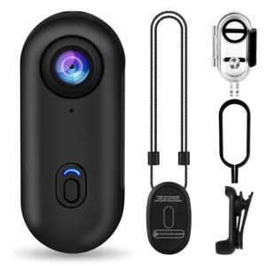 Sixmou i3 4K Thumb Action Camera, Tiny Size, Mount Anywhere, Small Body Camera with Spring Clip, Portable Vlogging, Hands-Free POV Recording with 64G-Card