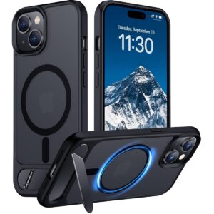 Temdan Magnetic Compatible with iPhone 15 Case, Built-in Invisible Kickstand Compatible with MagSafe Military Grade Shockproof